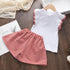 Girls Summer Short Sleeve Tee Shorts Set